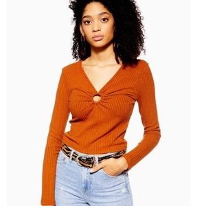 Petite hoop long sleeve top